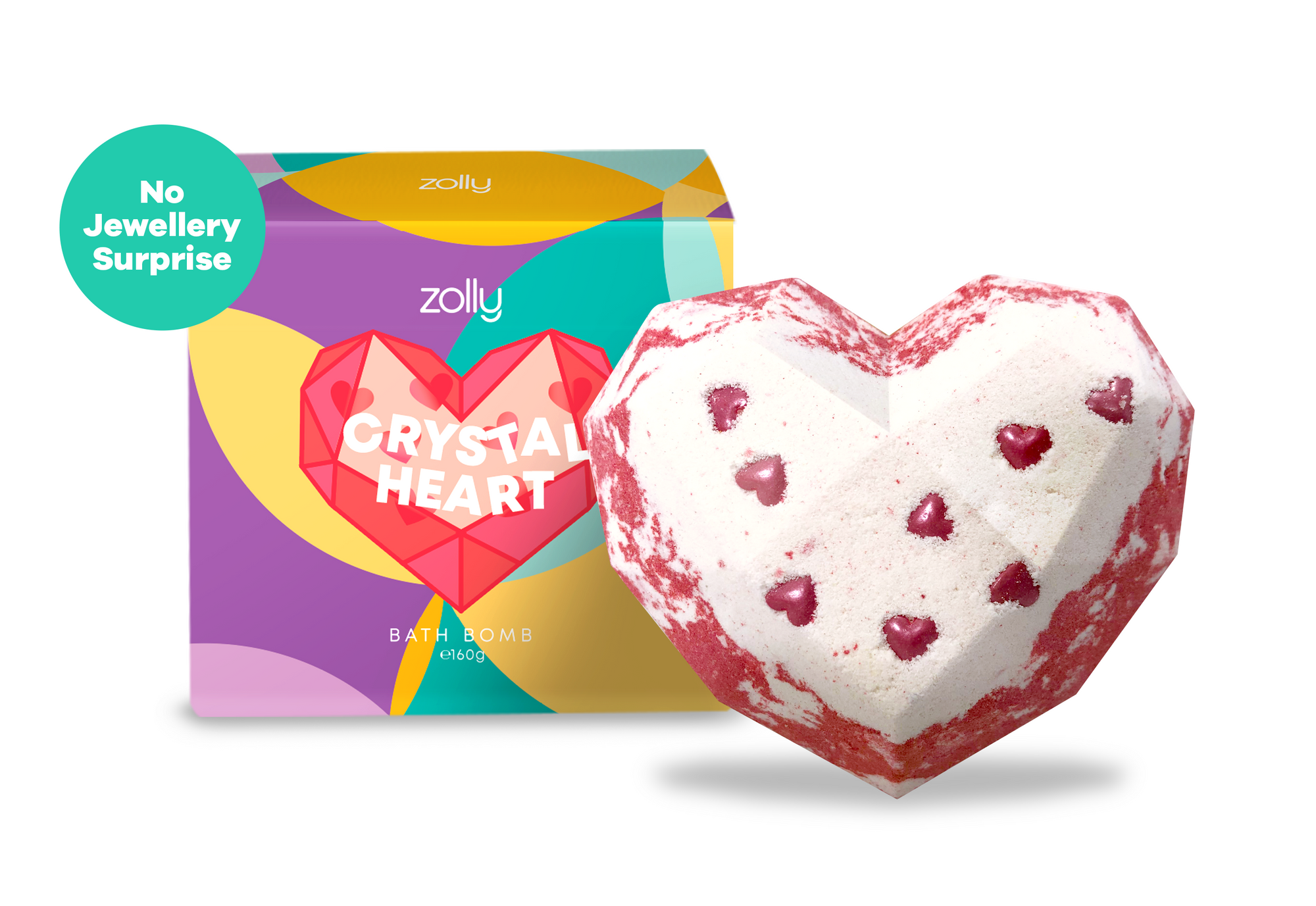 Crystal Heart Bath Bomb - 160g