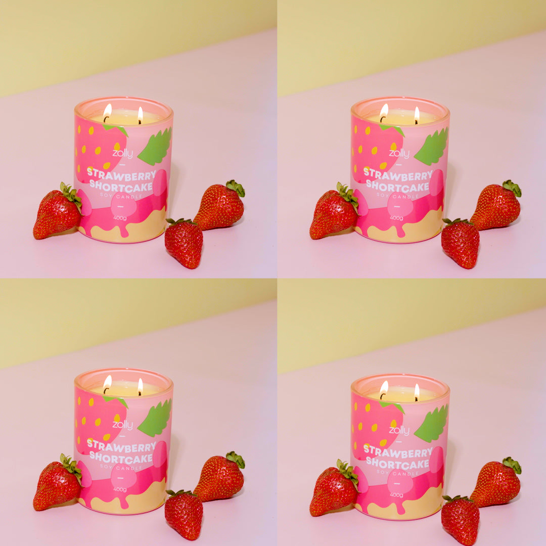 Strawberry Shortcake Candle 400g
